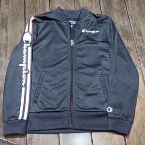 Champion Track Jacket Black Pink size 6 girls
